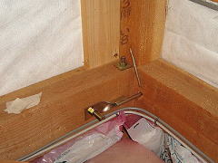 梁と梁との接合状況(羽子板ボルトで接合)