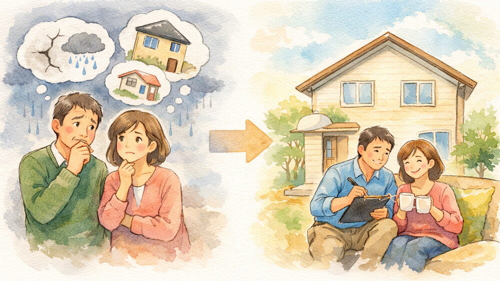 リフォームや改修したり、今住んでいる家に不安を感じたりしたらご相談ください。住宅専門の建築士が第三者の視点で公正に調査・診断いたします。